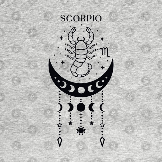 Scorpio star sign; zodiac; horoscope; star sign; astrology; birthday; gift; Scorpio symbol by Be my good time